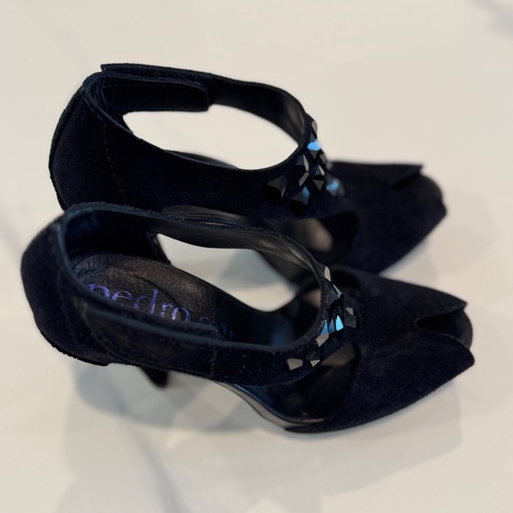 Pedro Garcia “Precious” Black Suede Open-Toe Heels – Size 5.5 US – Pre-Owned - Picture 2 of 16